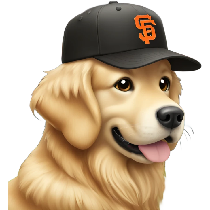 Golden retriever in sf giants hat emoji