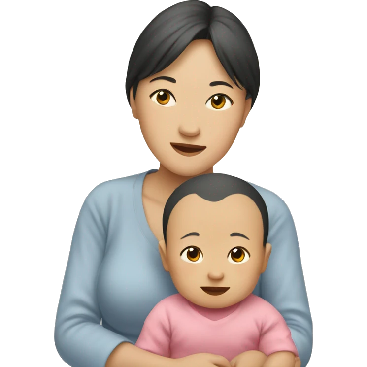 Asian baby and mom emoji