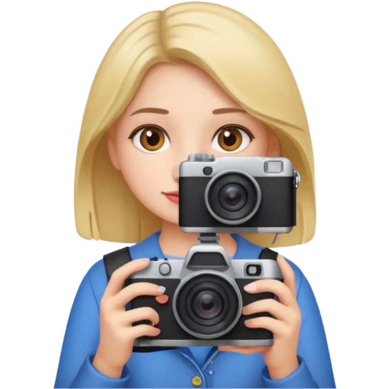 A girl holding a camera emoji