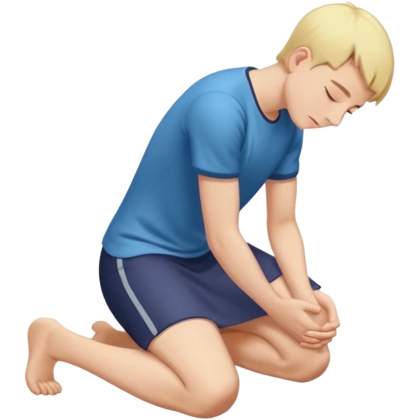 person kneeling and bowing with forehead and arms on the ground, simple and clear emoji