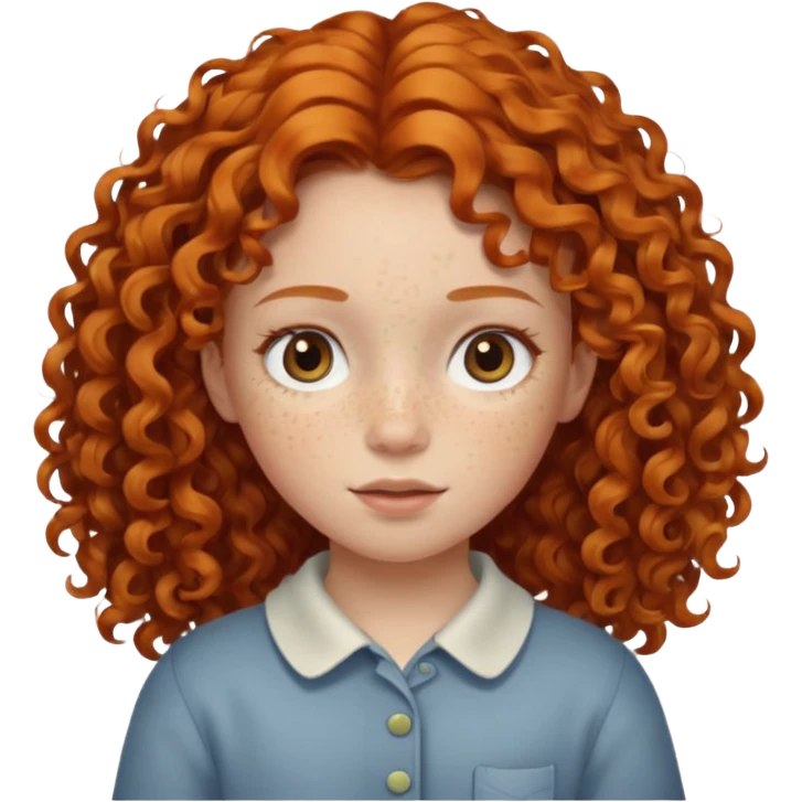 girl child with ginger curly hair emoji
