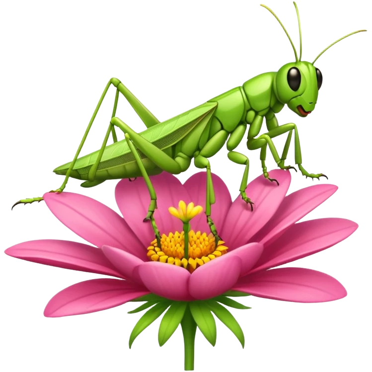 
grasshopper on flower emoji