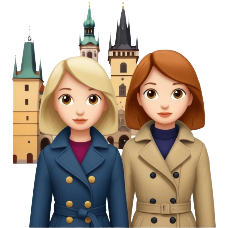 2 girls exploring Prague  emoji