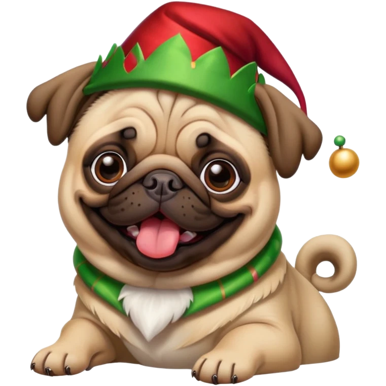 Pug in jester hat emoji