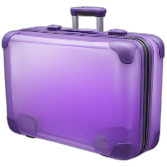 3d luggage low opacity purple transparent see-through emoji