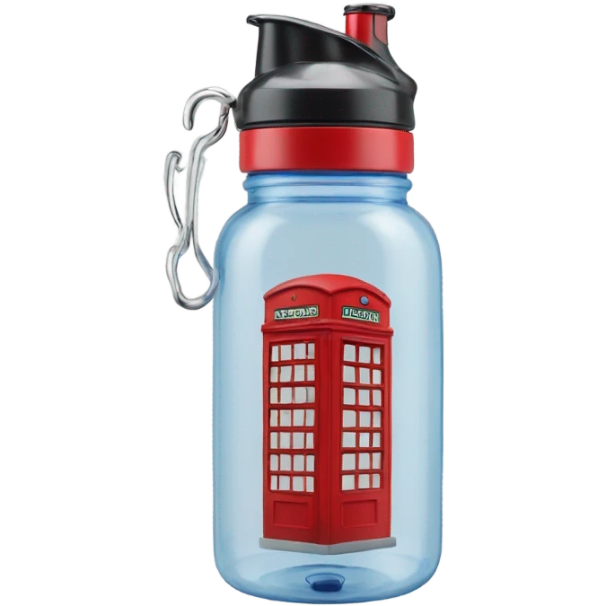 Phone booth shaped water bottle  emoji