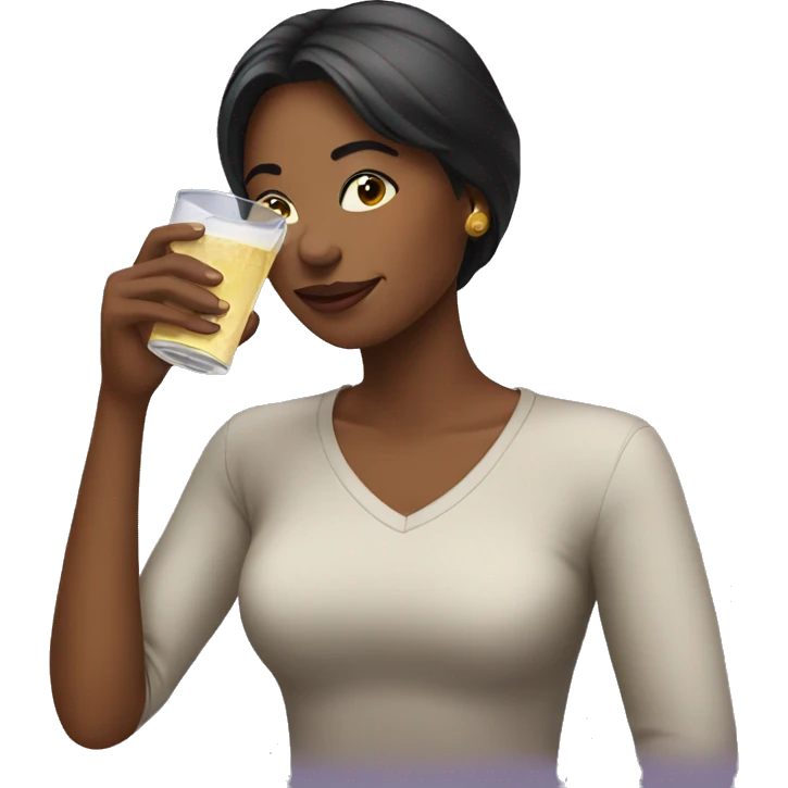 Woman drinking a drink emoji