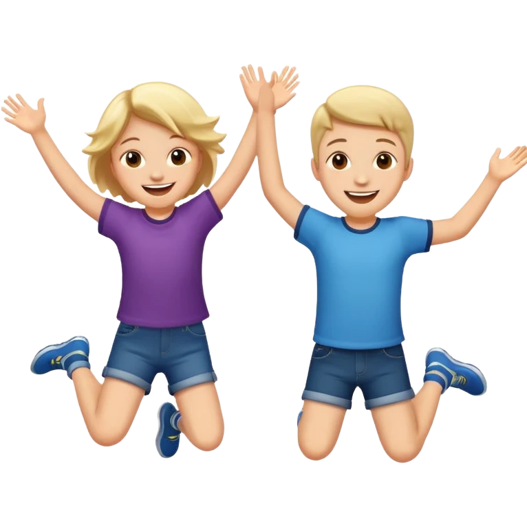 Kids jumping emoji