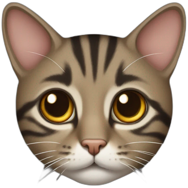 european cat with dark pinstripe tabby color and dark brown wool emoji