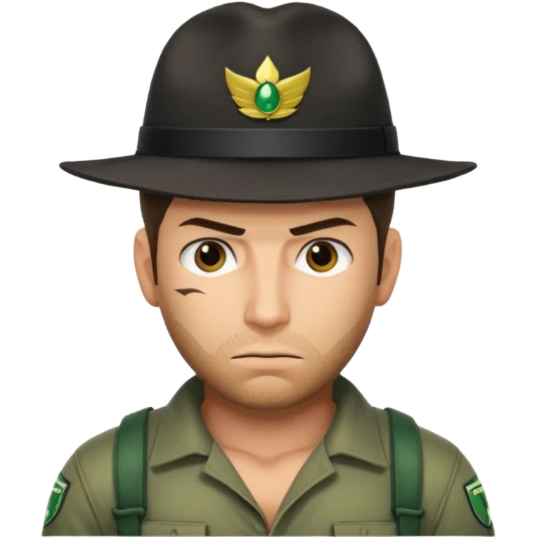 Chris Redfield with hat written Hamza emoji