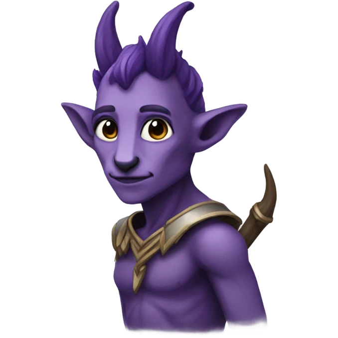 Voidelf with purple skin, long ear emoji
