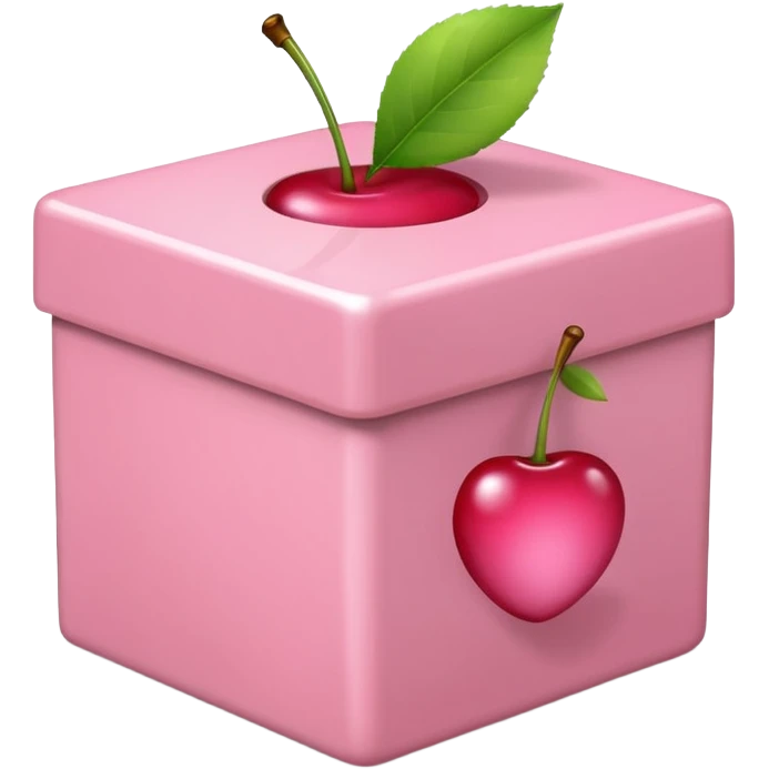 Light Pink cherry emoji with pink box emoji