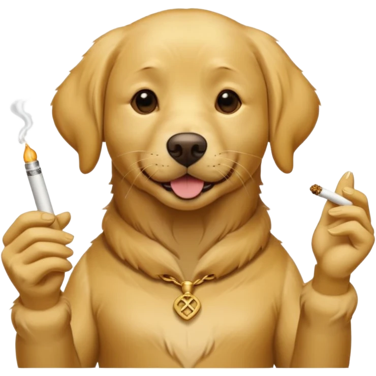Labrador receiver smoking a joint  emoji