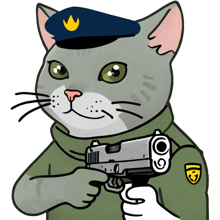 Cat with a gun emoji