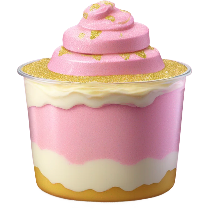 Pink banana pudding with glitter  emoji
