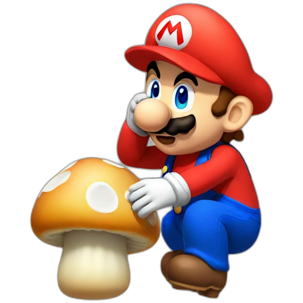 mario eating mushroom emoji
