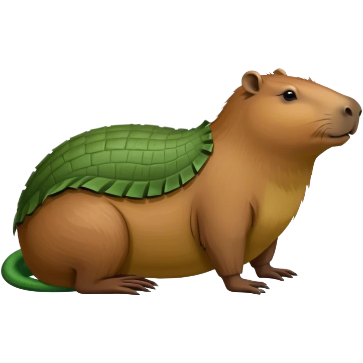 A capybara on a crocodile emoji