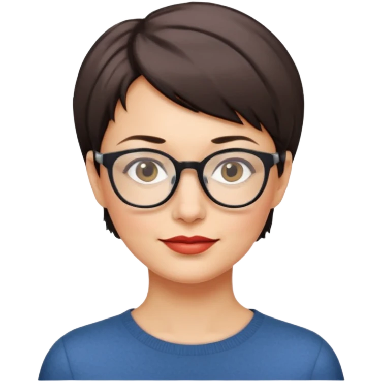 femme 40 ans lunettes cheveux très courts emoji