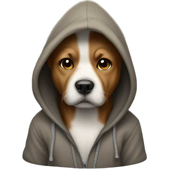 Dog with a hoodie emoji