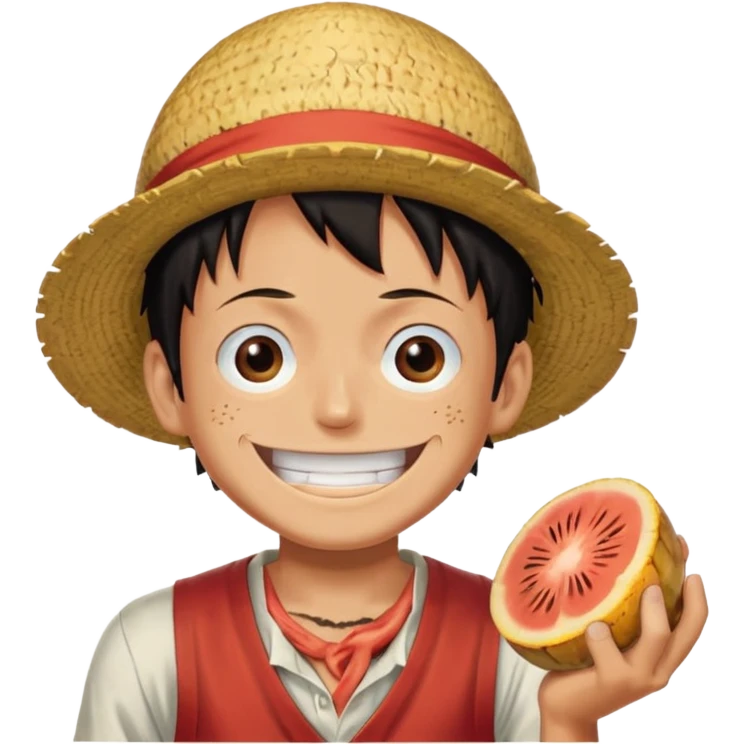 luffy from one piece eating emoji