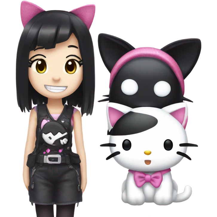 Hello Kitty and Kuromi emoji