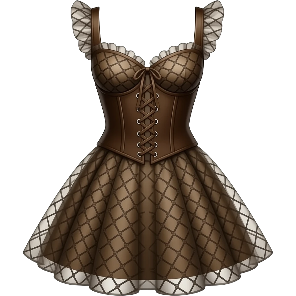 brown mesh mini corset dress emoji