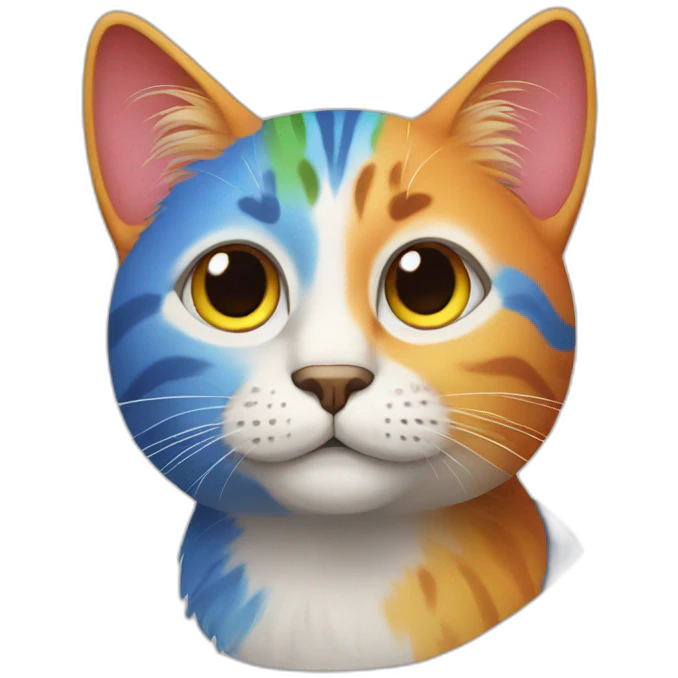 Colourful cat emoji