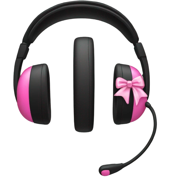 all black headset with pink bow emoji