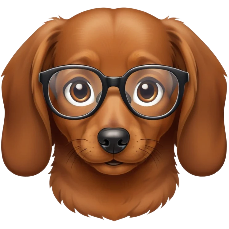 Dachshund with glasses emoji