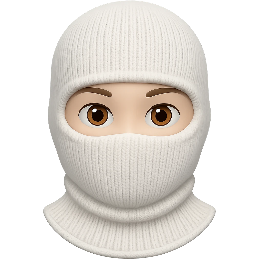 white balaclava emoji style without mouth emoji