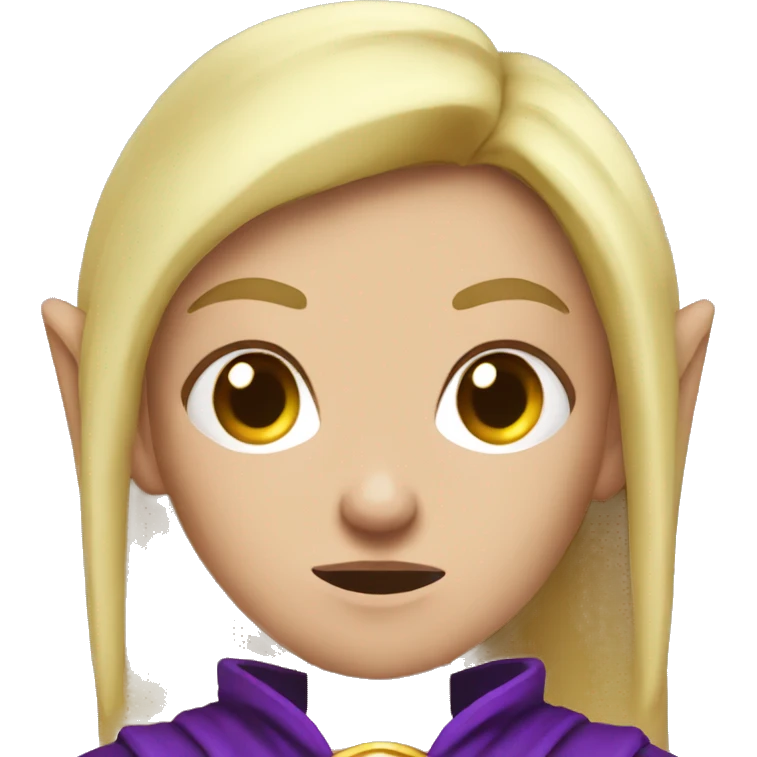 mad angry angry sad Noble female Elf with Elf ears and blonde hair and purple robes emoji