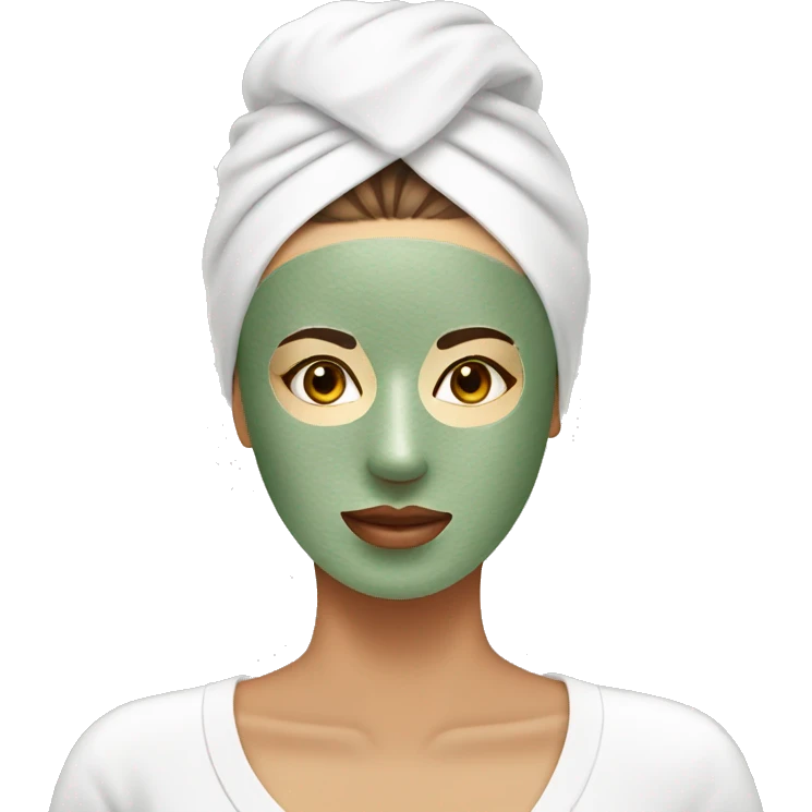 Lady with face mask spa beauty full face relaxing emoji