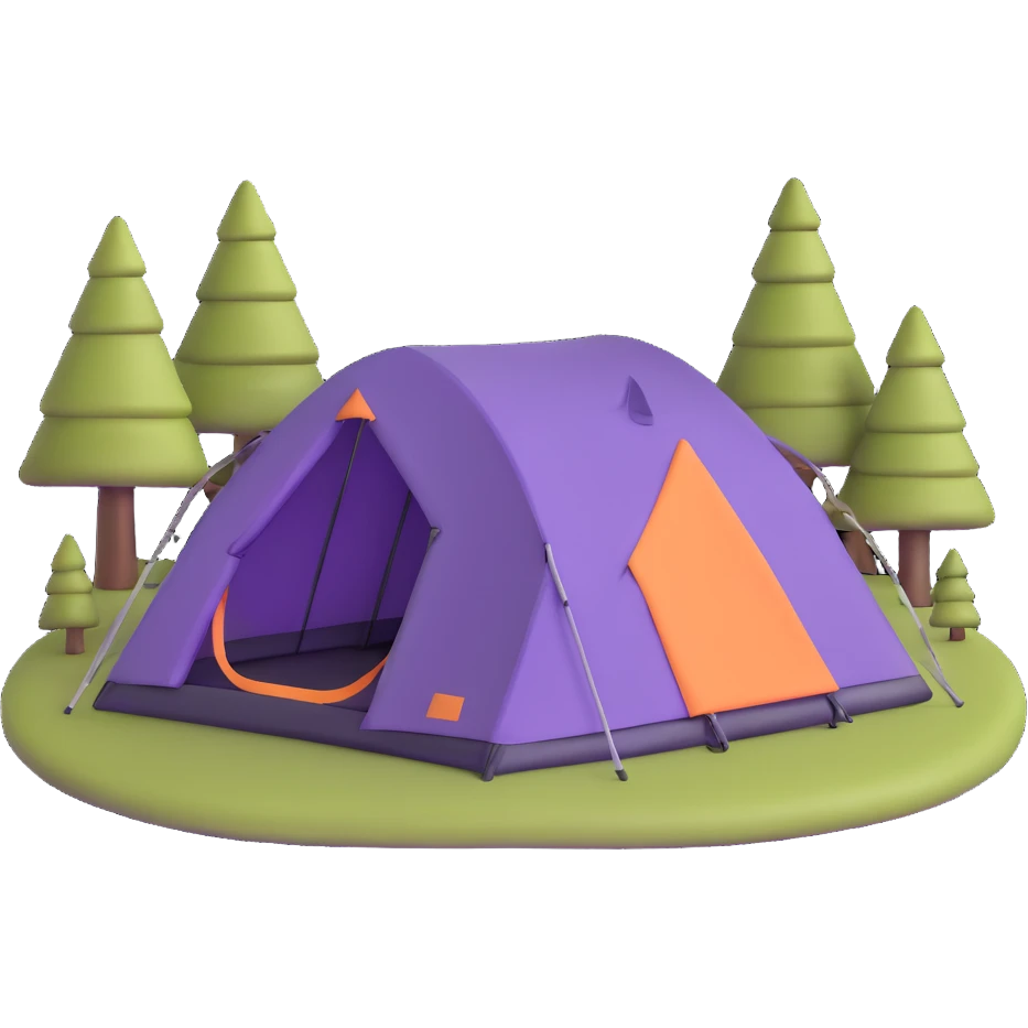 green and yellow camping tent emoji