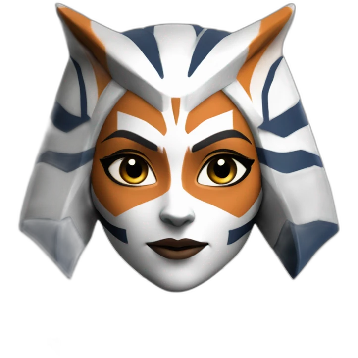Clone wars Sexy Ahsoka Tano (portrait, front facing, Apple iOS 17 style) small horns emoji