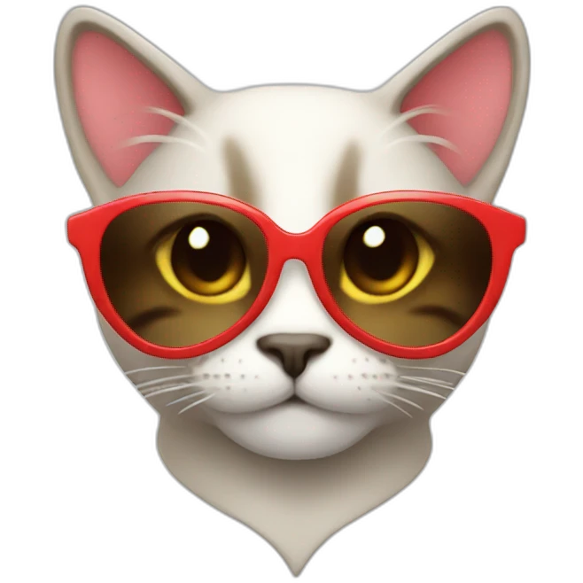 cool cat with heart shades emoji