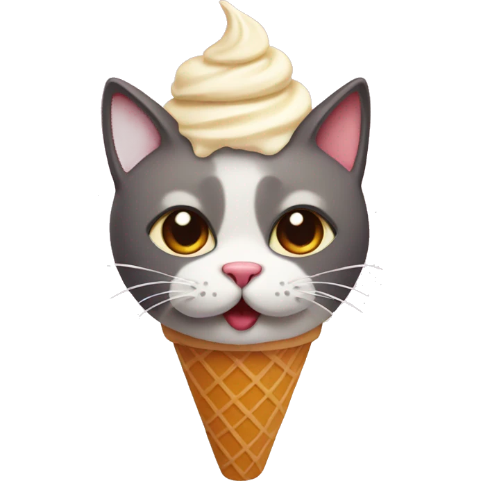 Cat in ice cream cone emoji