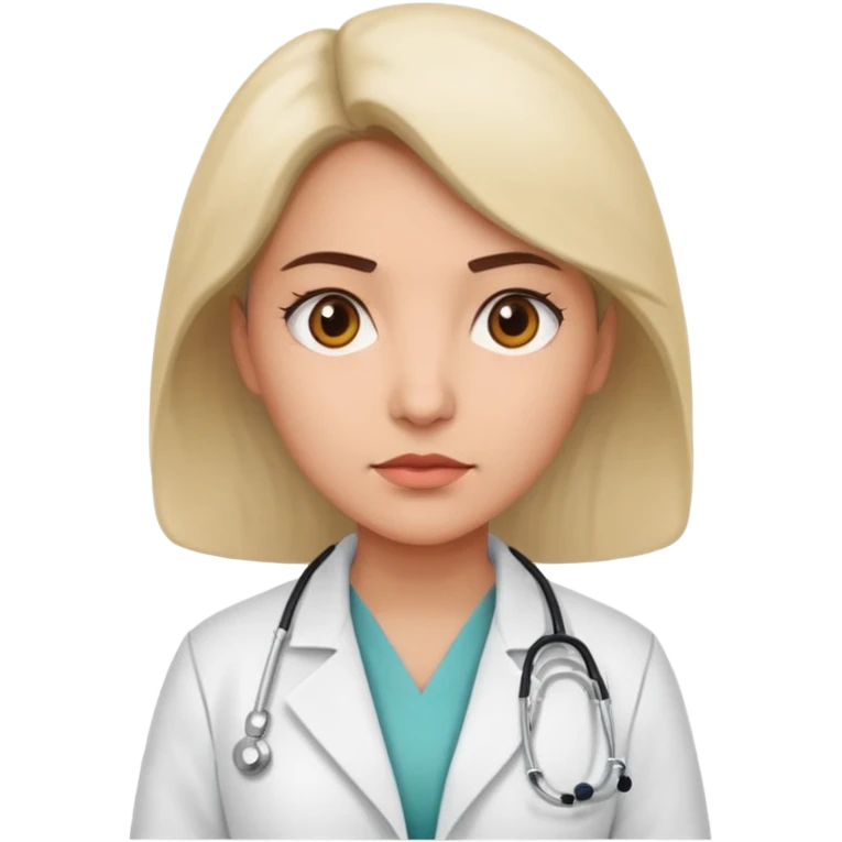 female medium skin physician, NO stethoscope around neck emoji