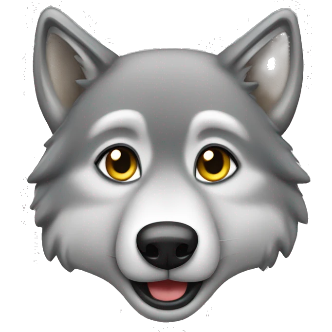 A cute gray Wolf emoji