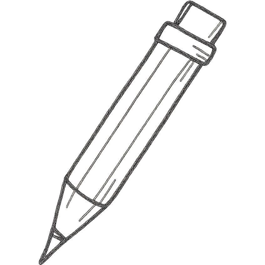 hand drawn outlined mechanical pencil icon emoji