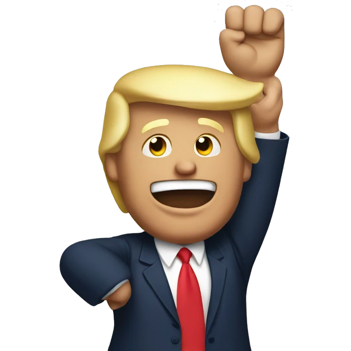 Donald trump with hands in the air emoji