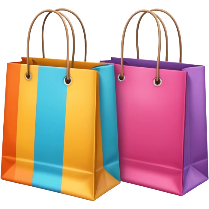 2 beautiful shopping bag with different pattern emoji