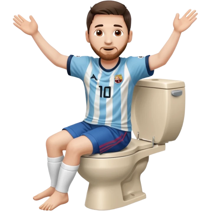 Messi dancing with skibidi toilet emoji