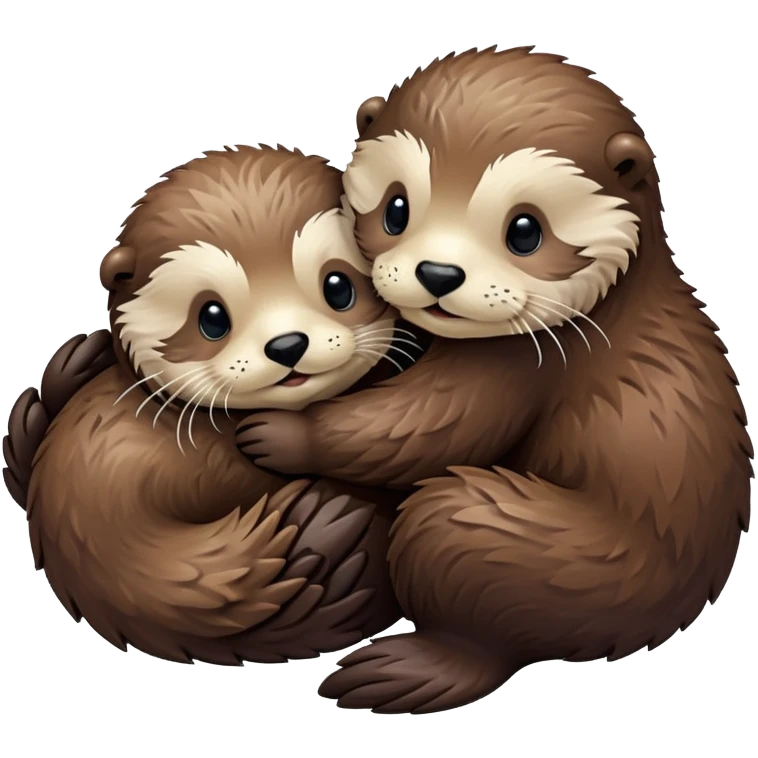 sea otters hugging emoji