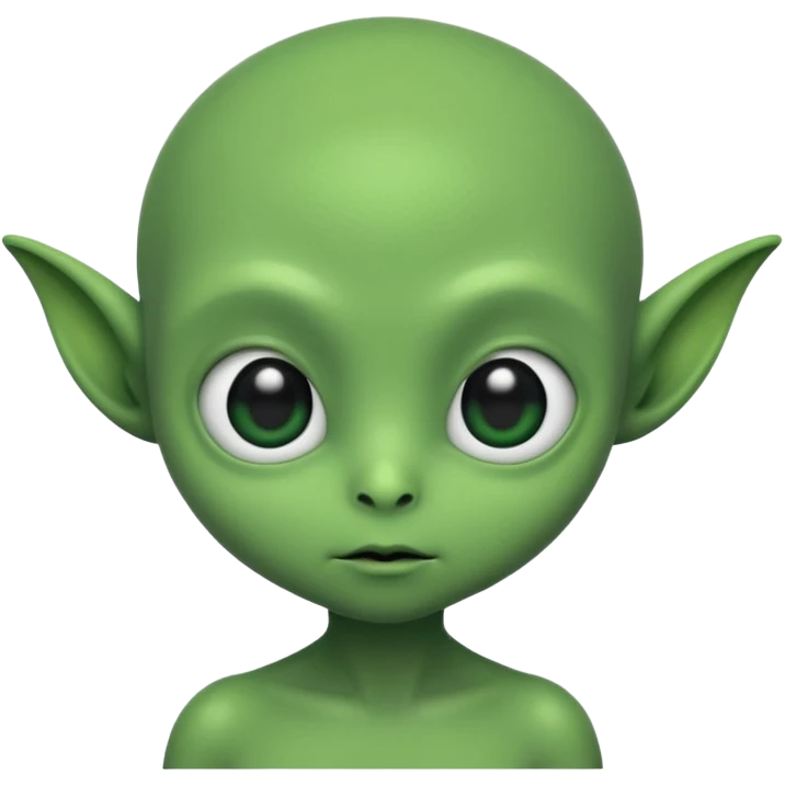 a bold cute aliens with a little hair emoji
