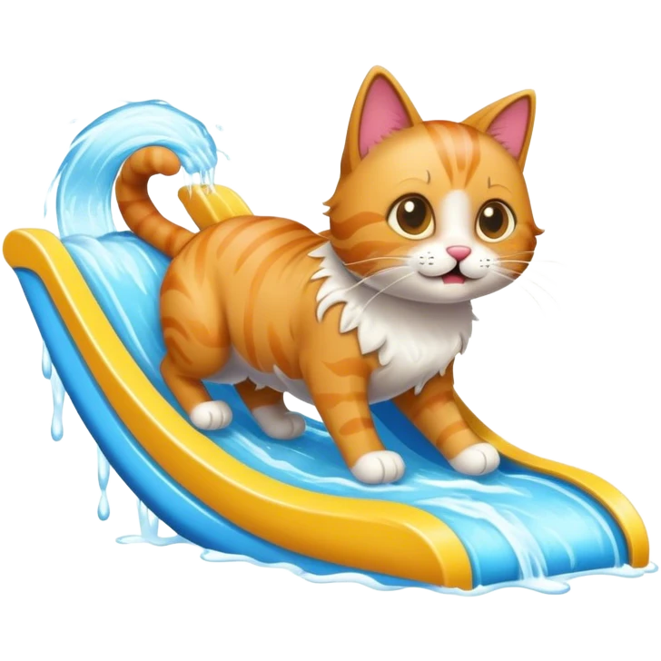 Cat on a waterslide emoji