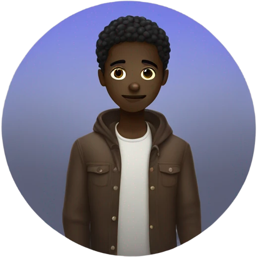chill vibes dark skinned boy,make his fingers crossed emoji