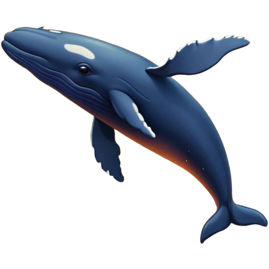 Whale jumping out of the water at sunset emoji