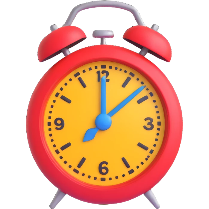 alarm principal color: #7f0fdb and #fe6601 emoji