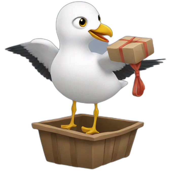 a seagull being kidnapped  emoji