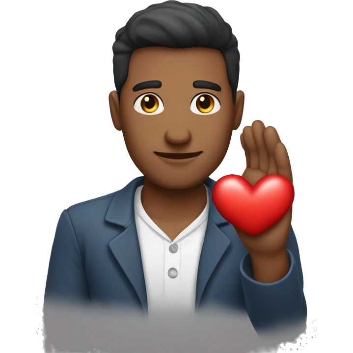 Hombre con un corazón en la mano  emoji